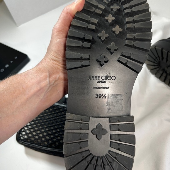 Jimmy Choo of London Black Leather and Mesh Cora calf length boots EU 39.5 US9.5 - Picture 6 of 7